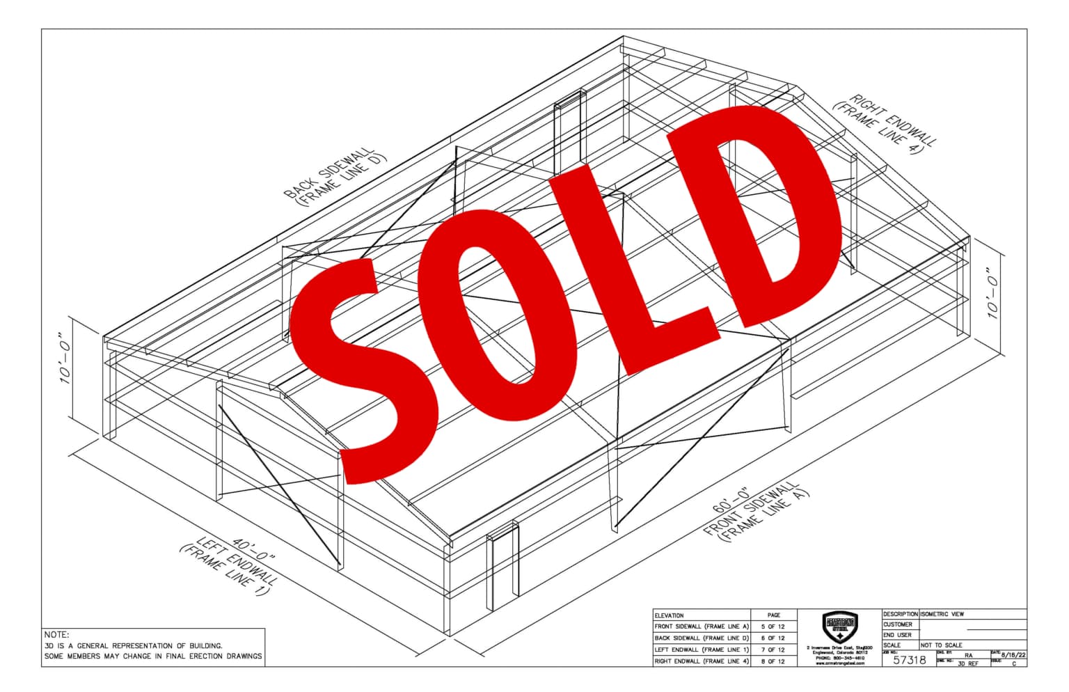 40' x 60' x 10' - Gable