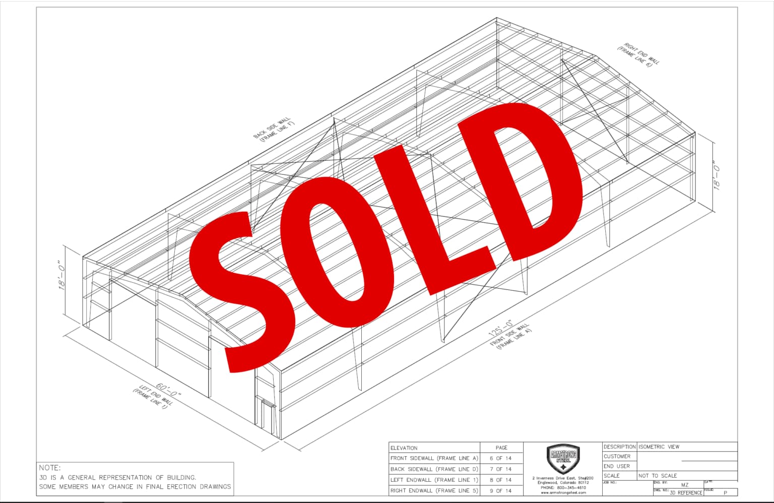60' x 125' x 18' - Gable